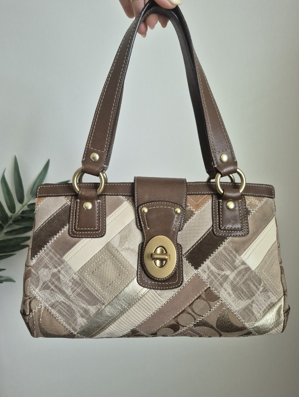 Coach Vintage Patchwork Tote Turn Lock